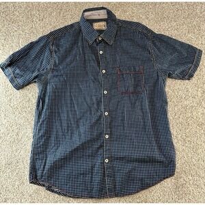 Vintage Italia C. 1958 Men's Textured Plaid Short Sleeve Button Down Dress Shirt